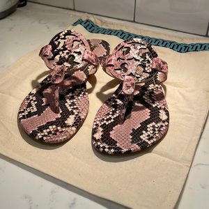 Tory Burch Miller Sandal - pink moon snakeskin BNIB